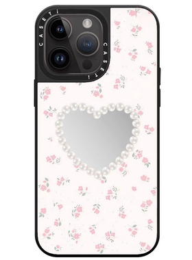 【PX＆FC】蕾丝边爱心碎花镜面适用苹果iPhone17/16/15/14Promax手机壳华强北代购女新12磁吸明星同款13pro