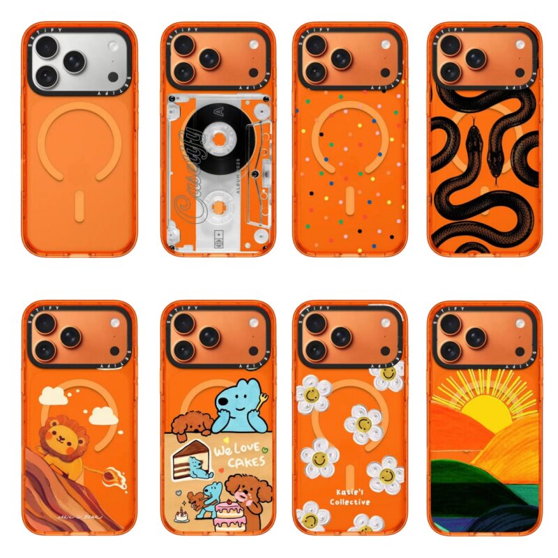 【PX＆FC】新款活力橙色狮子豹纹雏菊日落适用iPhone17promax手机壳iPhone16pro/15plus防摔14/13磁吸保护套