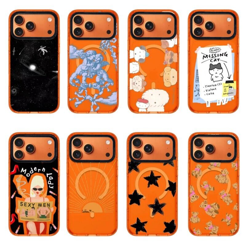 【PX＆FC】新款活力橙色狗狗贴纸星星插画适用iPhone17promax手机壳iPhone16pro苹果15plus少女防摔14/13磁吸