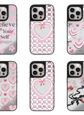 【PX＆FC】满印爱心镜面适用于iPhone17/16promax手机壳镜面苹果15pro防摔14保护套1312 MagSafe磁吸华强北壳