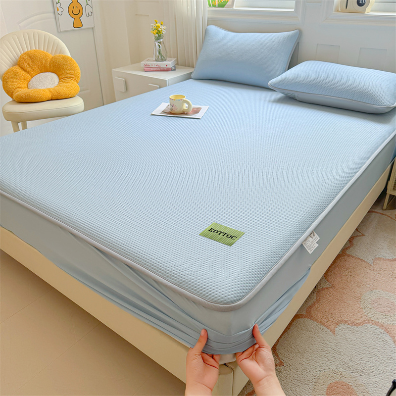 博意轩2025新款凉感丝压花凉席豆豆床笠夏季床罩全包围床套三件套