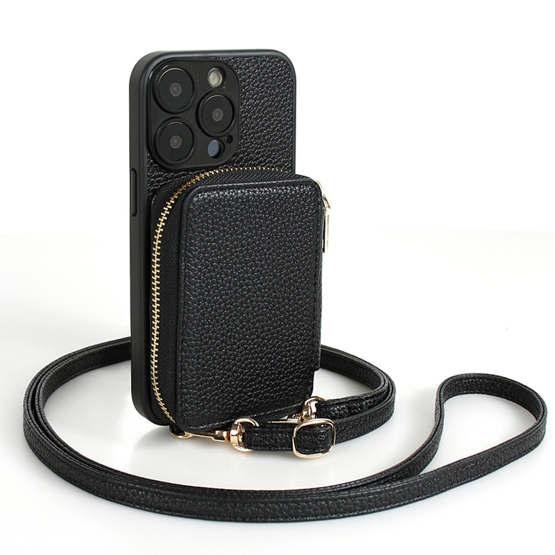 适用传音SMART8Pro手机壳POVA6Pro插卡套Infinix斜跨绳Hot40零钱包Smart5背包Smart8复古8pro荔枝纹时尚防摔