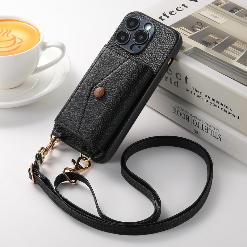 适用小米POCOC75手机壳C61补妆镜C50插卡套C65斜跨绳C40e钱包C31复古C3化妆Lite小众c75可装卡防摔创意时尚