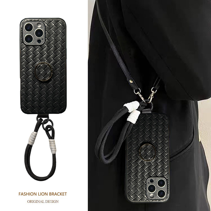 适用小米POCOF6PRO手机壳F6支架F5Pro斜跨绳F5手绳F4Gt背带F3夏款F2Pro编织纹F1小众f2时尚防摔创意保护套