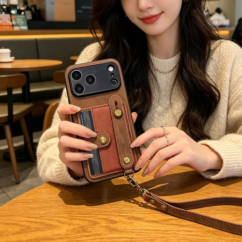 适用红米note17手机壳Turbo5Max腕带支架17Pro插卡套note15卡包14pro挂绳13男女12pro短手绳11E保护套10pro