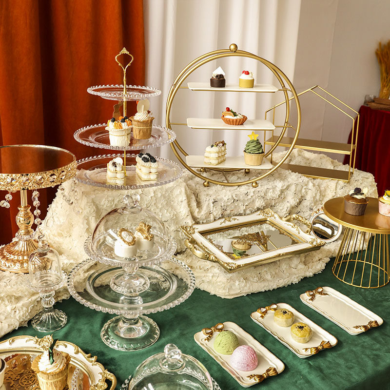 婚礼宴会甜品摆台冷餐茶歇下午茶点心架水果盘蛋糕托盘玻璃铁艺架,餐饮具,果盆/果盘/果篮,淘宝优惠券,粉丝福利购,淘宝优惠卷