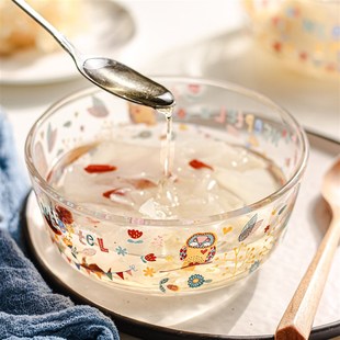 泡面碗带盖可爱大小号餐具沙拉玻璃碗家用学生吃饭的拉面碗套装