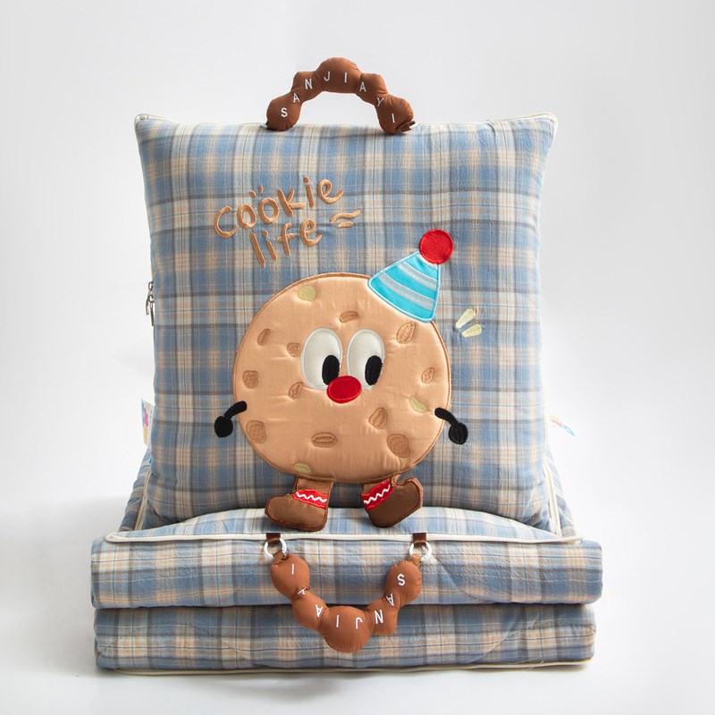 全棉抱枕被子两用毯子二合一办公室午睡折叠枕头汽车空调靠枕车载