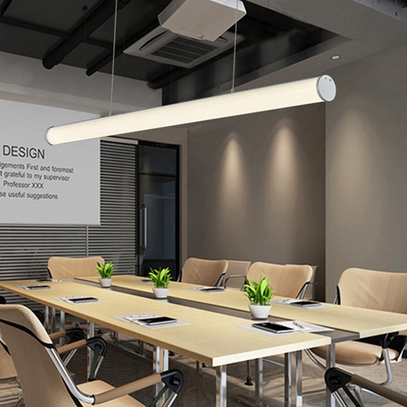 led圆管形长条灯商场健身房办公室吊灯会议室写字楼圆形吊线灯