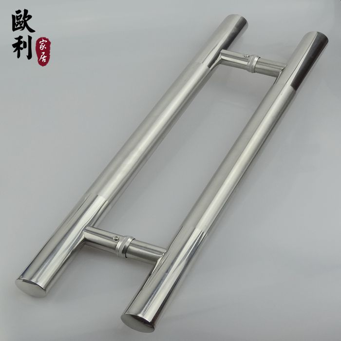 不锈钢玻璃门拉手 地弹门拉手 不锈钢圆管拉手38*600 孔距40CM