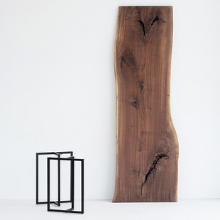 叁几 实木白蜡木桌腿不锈钢碳素钢亚克J力支架定制大板桌桌脚铁艺