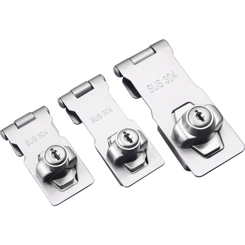 不锈钢门插销免打k孔门扣搭扣门栓防盗锁扣挂锁简易门闩卫生间固