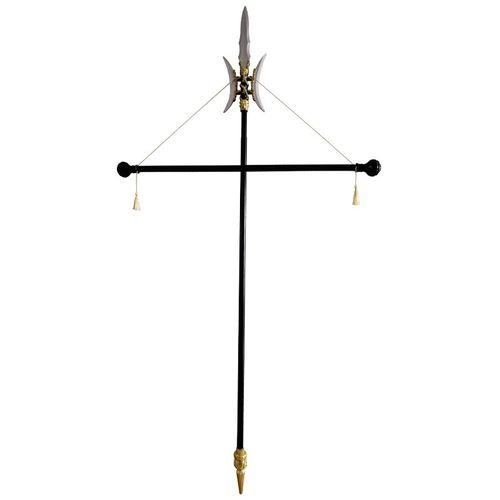 仿古方天画戟旗杆带底座战旗仿z古旗手举黑色旗杆T型旗杆广告旗杆