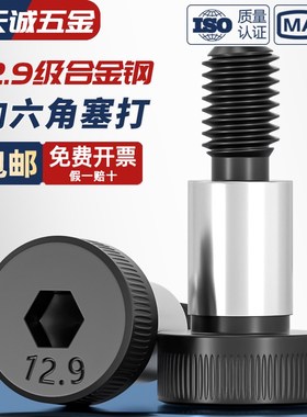 12.9级内六角塞打螺丝钉 等高轴肩凸肩限位螺栓M5M6M8M10VM12M16m