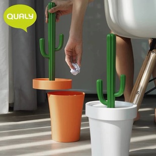 泰国进口QUALY仙人掌垃圾桶收纳盒创意家庭厨房精致装饰小纸篓