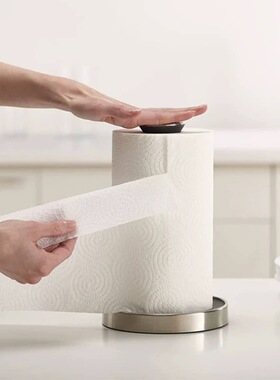 英国Joseph Joseph按压式纸巾架厨房免打孔卷纸收纳架直立式纸巾
