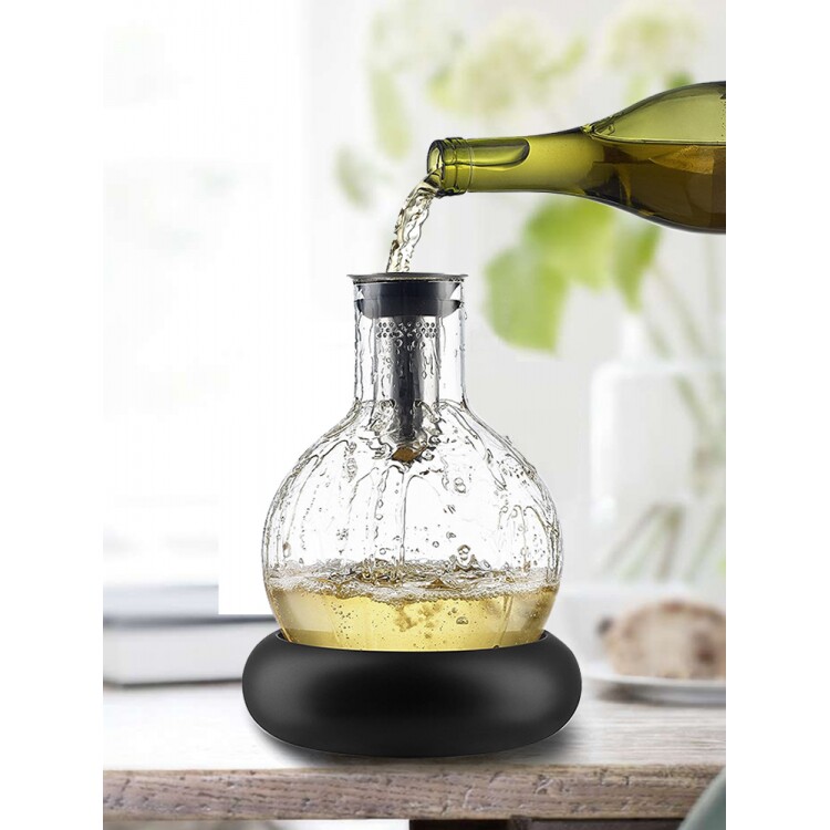 丹麦进口Eva solo高级感红酒葡萄酒醒酒器分酒器带冰镇底高端玻璃