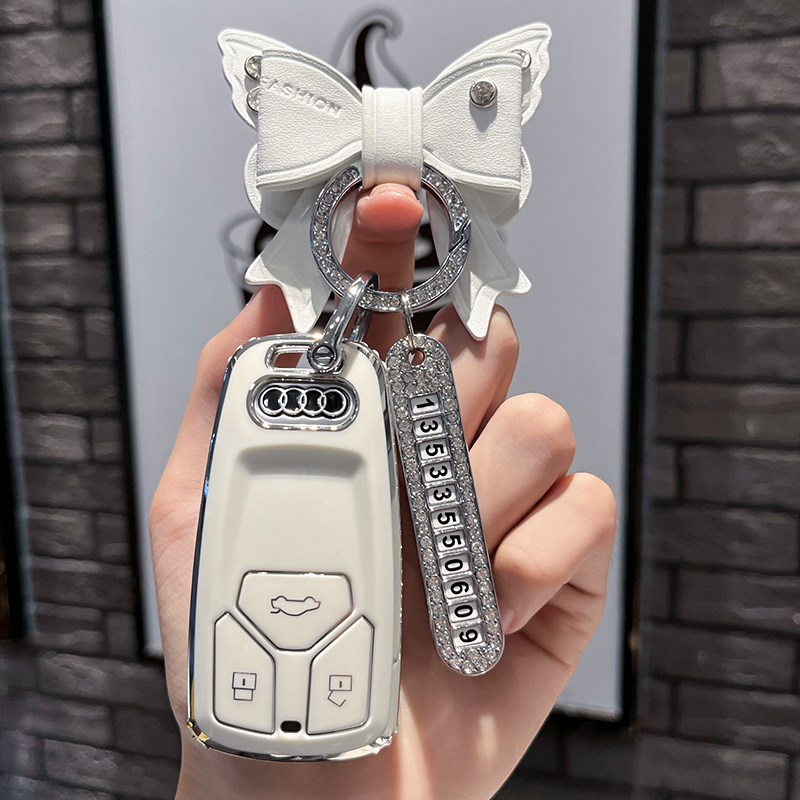 奥迪A4L钥匙套Q5L车女A5壳A6L 男Q2L Q3高端A7 A8新22款Q7扣