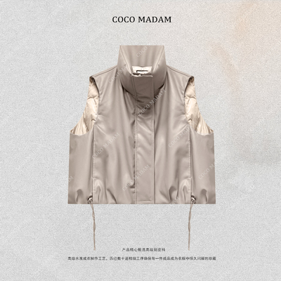 NIUNIU ·T-2150 女士纯色羽绒马夹保暖设计师短款珍藏立领马甲