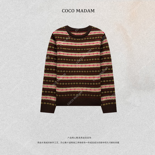 NIUNIU ·T-1754 长袖条纹羊毛衫休闲时尚套头