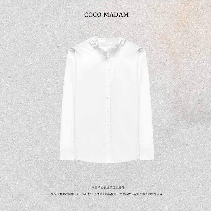 NIUNIU ·T-2251 女士时尚女式春季白色衬衫白色上衣薄款