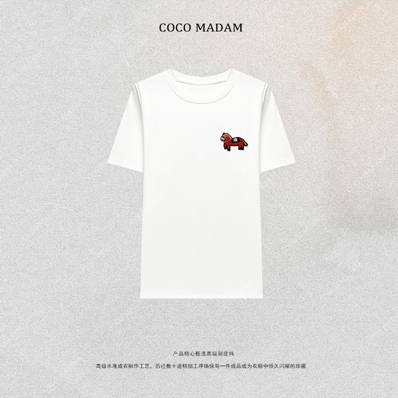 NIUNIU ·T-2301 早春季新品小马刺绣纯棉圆领套头短袖T恤女,女装/女士精品,T恤,淘宝优惠券,粉丝福利购,淘宝优惠卷