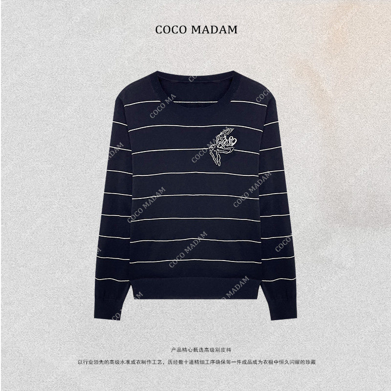 NIUNIU ·T-1157 早秋条纹针织衫长袖羊毛衫