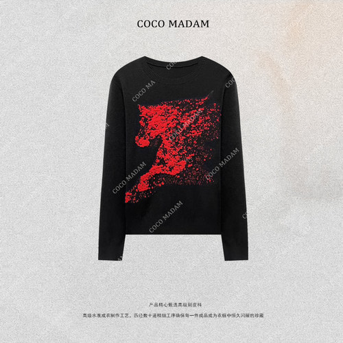 NIUNIU ·T-2017 针织厚款常规款衫毛针织衫黑色女慵懒风套头衫