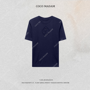 NIUNIU ·T-2406 新春山茶话提花针织圆领短袖女