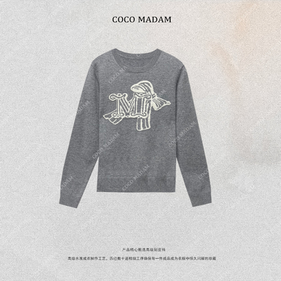 NIUNIU ·T-1535 字母刺绣圆领秋季毛针织衫上衣羊毛衫