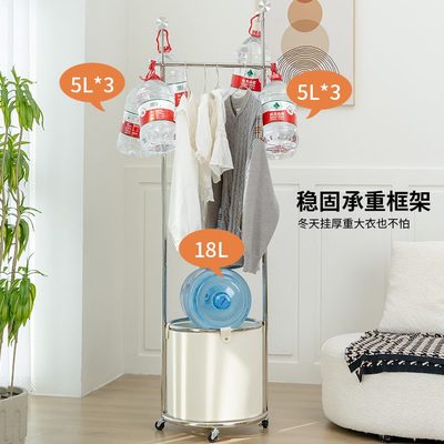 法式挂衣架落地卧室晾衣架隔夜衣服收纳脏衣篓置物架可移动衣帽架