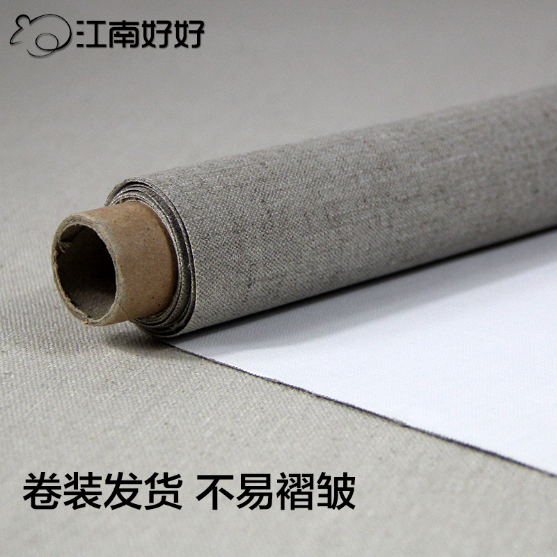 中粗细纹纯d雨露麻油画布亚麻涂层成品画布 创作油画框布丙烯绘画