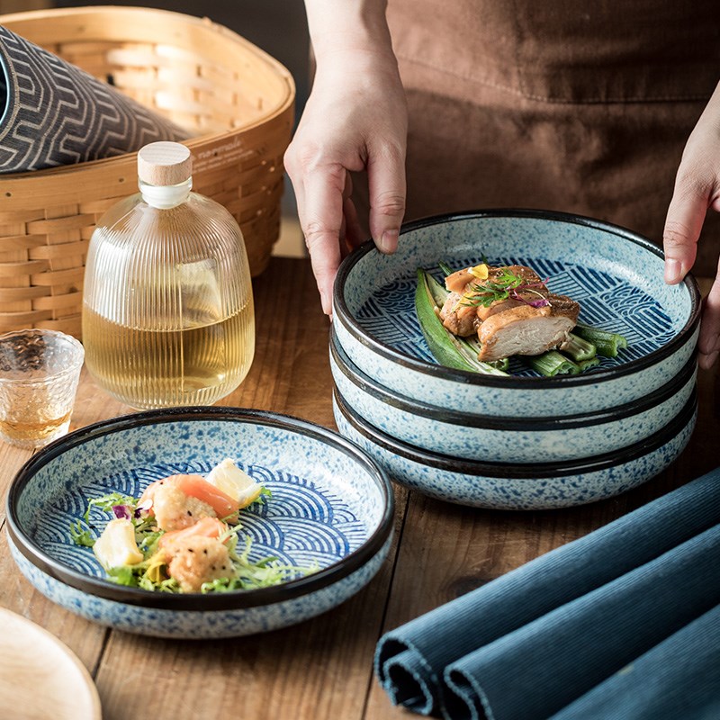 釉下彩陶瓷盘餐具盘碟套装家用菜C盘平盘托盘早餐盘子西餐盘牛肉