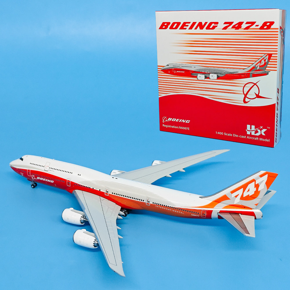 HX 1:400波音原厂B747-8客机N6067E飞机模型合金模型仿真收藏级