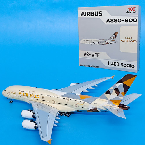 1:400空客A380-800阿提哈德航空客机A6-APF飞机模型金属摆件AV