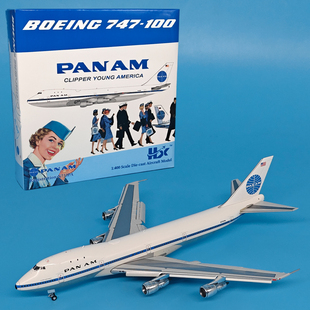 1:400泛美航空波音B747-100客机合金飞机模型襟翼打开收藏摆件HX