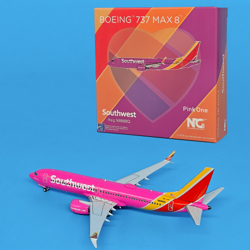 NG1:400美国西南航空B737MAX8客机N8888Q成品飞机模型合金摆件