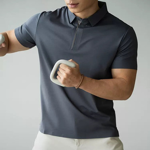 桑蚕丝莫代尔凉感速干无痕POLO衫男士2025春夏新款短袖翻领T恤