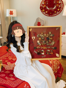 喜结连理新中式覆古卧室装饰画高级结婚礼物喜庆抽象艺术客厅挂画