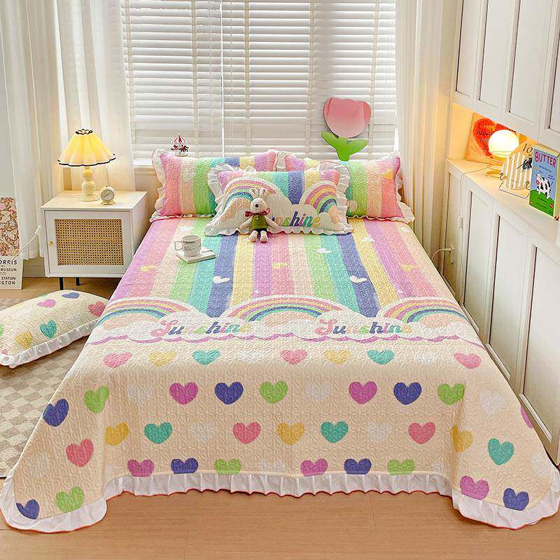 床盖三件套全棉纯棉榻榻米垫农村大炕垫双面夹棉欧式加厚四季床单