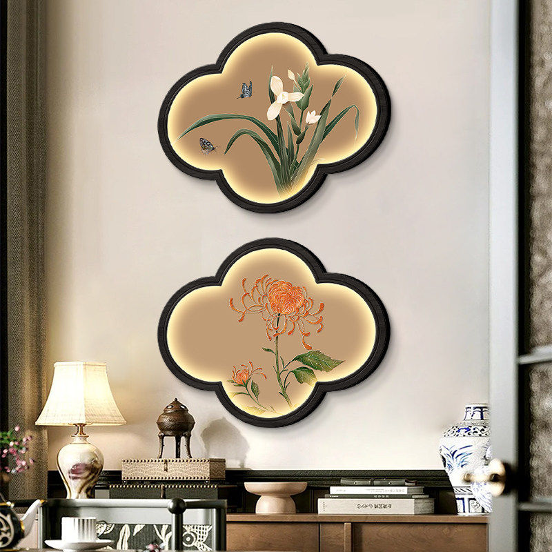 新中式宋代美学挂画梅兰竹菊玄关装饰画复古高级感餐厅背景墙壁画,家居饰品,现代装饰画,淘宝优惠券,粉丝福利购,淘宝优惠卷