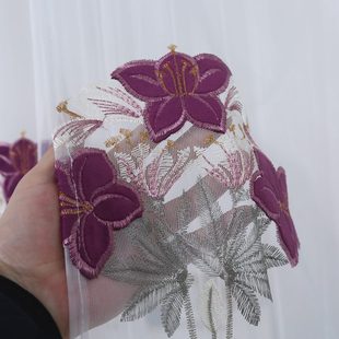 送杆门帘布艺防蚊纱帘卧室客厅蕾丝门帘隔断帘窗帘卫生间夏半帘