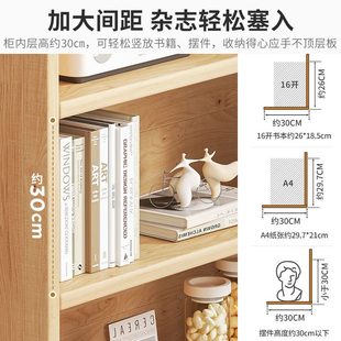 实木转角书架落地置物架松木窄缝柜儿童家用收纳柜子客厅简易书柜