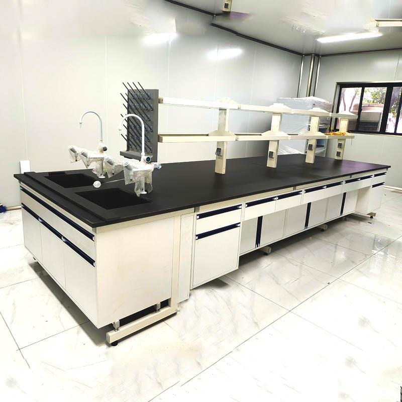 全钢实验室操作台物理化学试验台钢木试验边台钢木实验室工作台