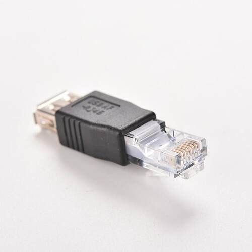 网络接口RJ45/RJ11转USB母转接头网线水晶头USB母头转RI45水晶头