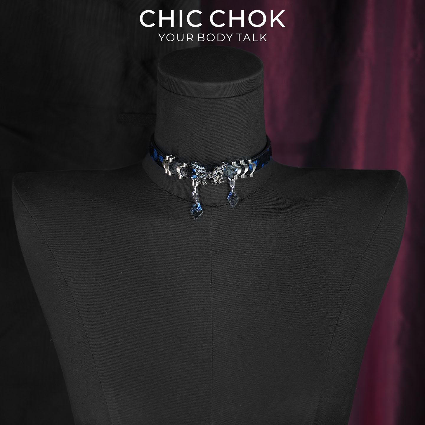CHICCHOK幽蝶泣海真皮项圈
