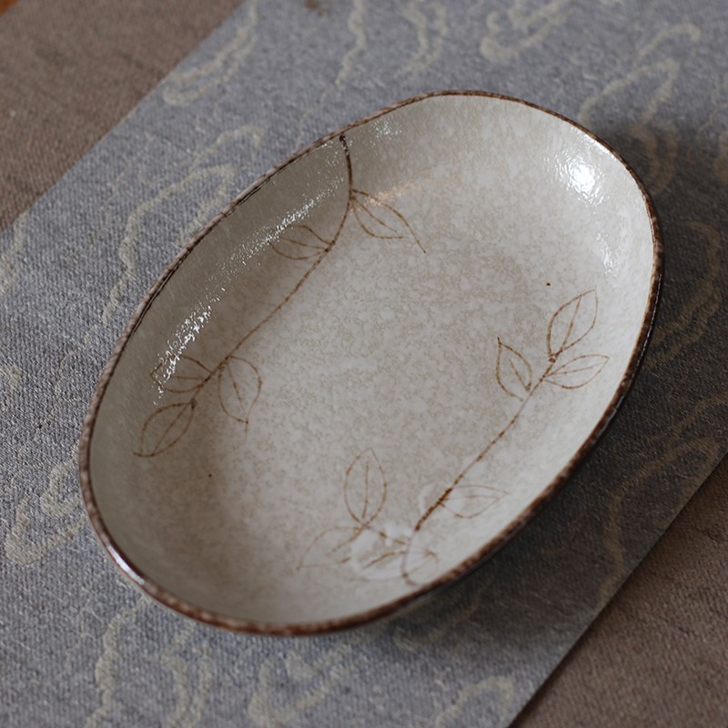 釉下彩盘子手工手绘 陶瓷餐具 盘子 寿司盘 鱼盘点心盘菜盘耐高温