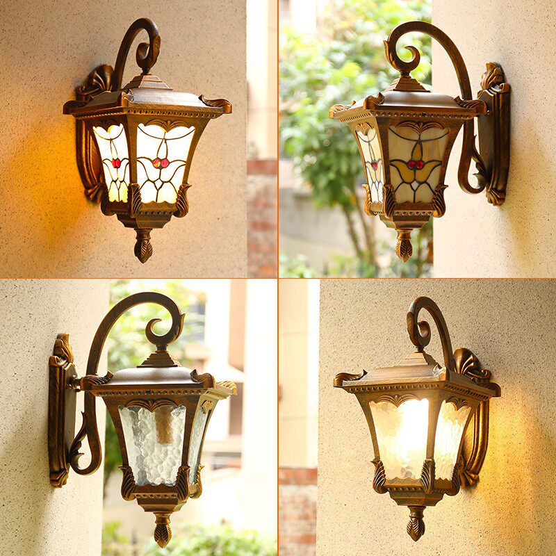 大门口壁灯户外防水庭院灯欧式别墅阳台走廊露台过道仿古外墙壁灯