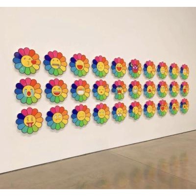 七彩太阳花表情包洛杉矶展览限定壁挂潮流家居背景墙面装饰摆件