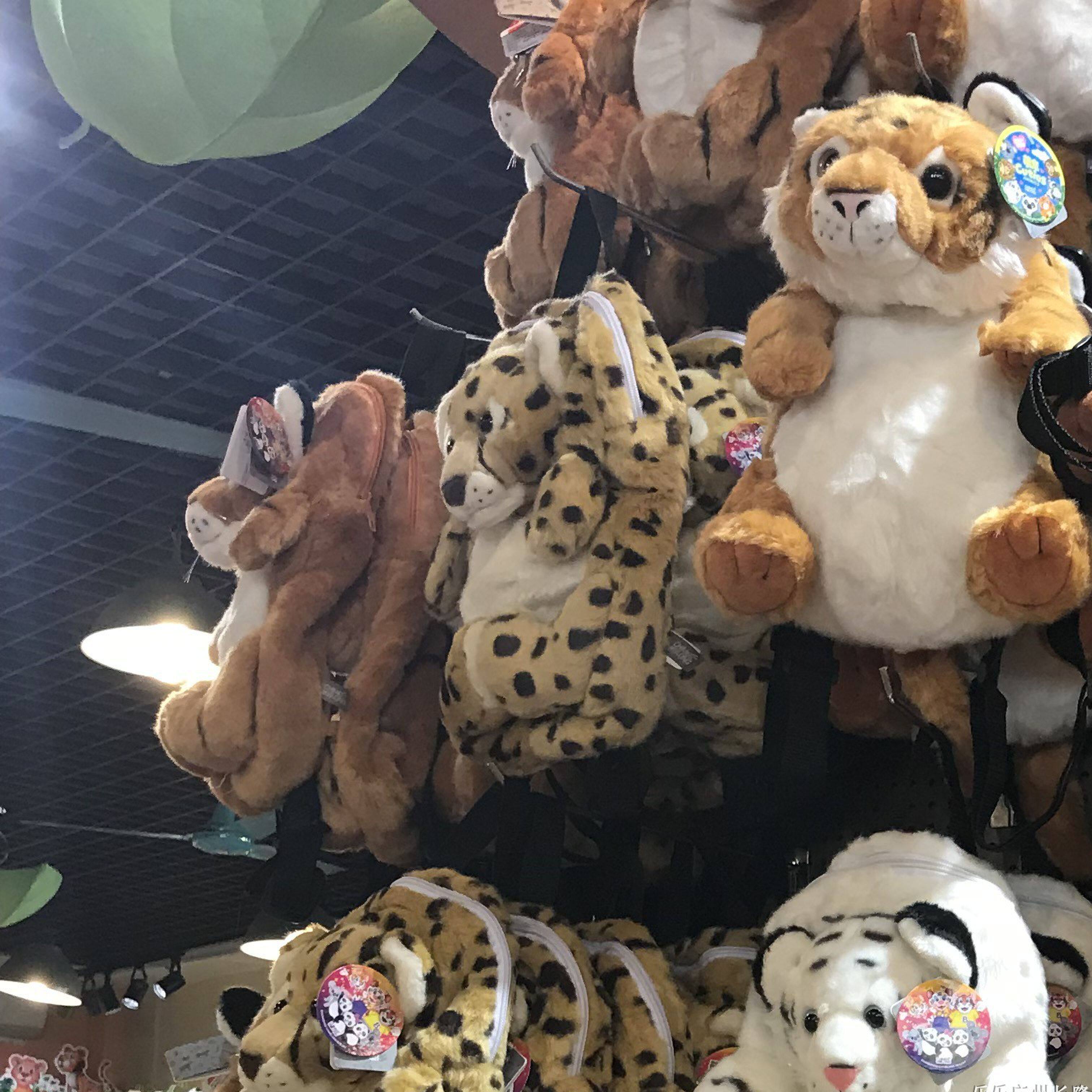 广州长隆纪念品毛绒背包白虎黄虎熊猫考拉公仔背包儿童成人包包